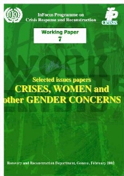 Crises, women and other gender concerns
