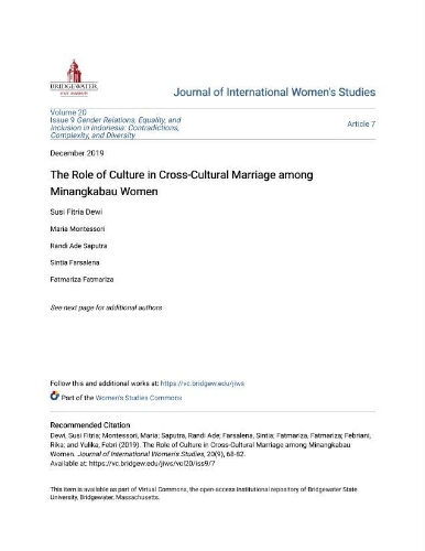 The role of culture in cross-cultural marriage among Minangkabau women