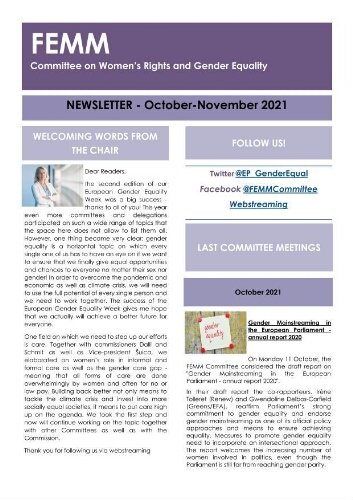 FEMM newsletter [2021], October