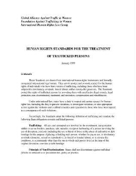 Human rights standards for the treatment of trafficked persons