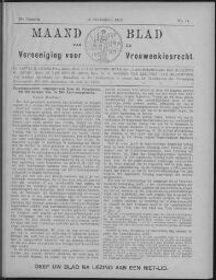 Maandblad van de Vereeniging voor Vrouwenkiesrecht  1912, jrg 16, no 14 [1912], 14