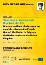 A mixed methods study exploring men’s involvement in Female Genital Mutilation in Belgium, the Netherlands and the United Kingdom: Preliminary results