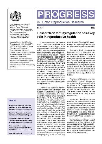 Progress in human reproduction research [1995], 33