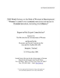 2009 World survey on the role of women in development