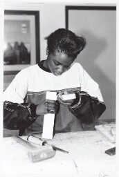 Serie foto's gemaakt voor het boekje Spijkers met koppen : Stichting Bouwvrouw 1988-1993 1992