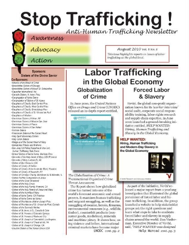 Stop trafficking! Anti-human trafficking newsletter [2010], 8 (August)