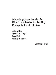 Policy research division working papers [2000], 143
