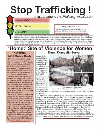 Stop trafficking! Anti-human trafficking newsletter [2007], 5 (May)