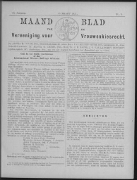 Maandblad van de Vereeniging voor Vrouwenkiesrecht  1911, jrg 15, no 5 [1911], 5