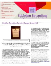 Stichting Bayanihan (Quarterly) Newsletter [2012],