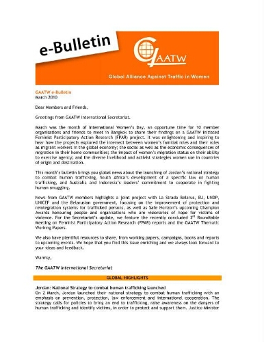 GAATW E-Bulletin [2010], March