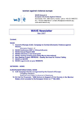 WAVE newsletter [2007], 7 (May)