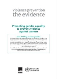 Promoting gender equality to prevent violence against women