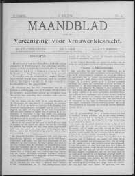 Maandblad van de Vereeniging voor Vrouwenkiesrecht  1902, jrg 6, no 5 [1902], 5