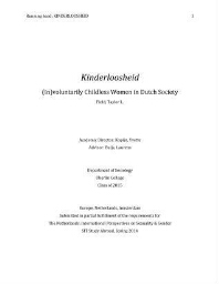 Kinderloosheid: (in)voluntarily childless women in Dutch society