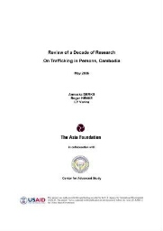 Review of a decade of research on trafficking in persons, Cambodia