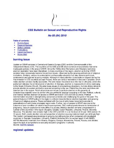 CEE Bulletin on sexual and reproductive rights [2010], 5 (84)
