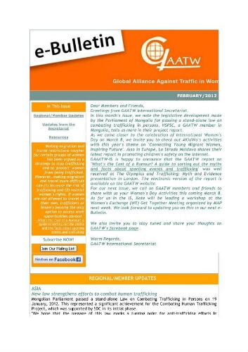 GAATW E-Bulletin [2012], Februari