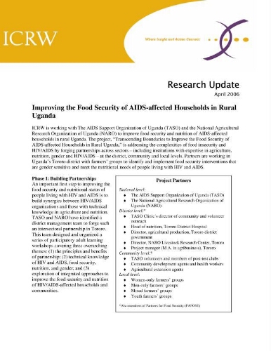 ICRW research update [2006], April