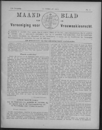 Maandblad van de Vereeniging voor Vrouwenkiesrecht  1915, jrg 19, no 2 [1915], 2