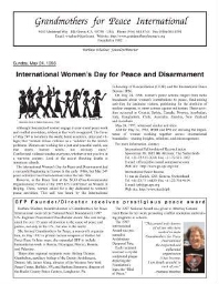 Grandmothers for Peace International [1998], May