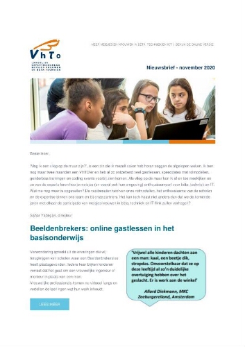 Nieuwsbrief over meisjes/vrouwen en bèta/techniek/ICT [2020], november