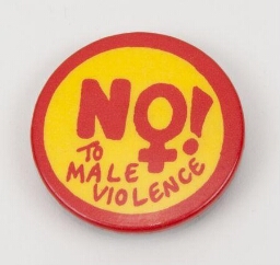 Button. 'No! to male violence'