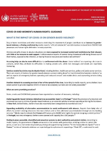 COVID-19 and women's human rights