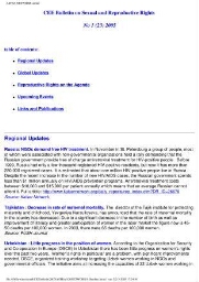 CEE Bulletin on sexual and reproductive rights [2005], 1 (23)