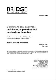 Gender and empowerment: definitions, approaches and implications for policy