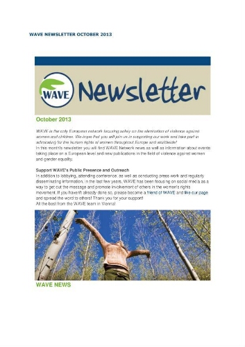 WAVE newsletter [2013], Oktober