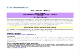 WAVE information sheet [2007], 2