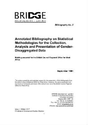 Annotated bibliography on statistical methodologies for the collection, analysis and presentation of gender-disaggreggated data