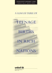 A league table of teenage births in rich nations