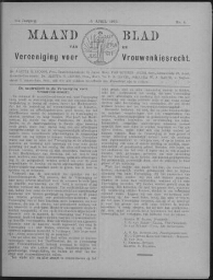 Maandblad van de Vereeniging voor Vrouwenkiesrecht  1910, jrg 14, no 6 [1910], 6
