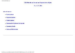 CEE Bulletin on sexual and reproductive rights [2005], 5 (27)