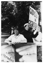 Demonstratie tegen de abortuswetgeving 1980