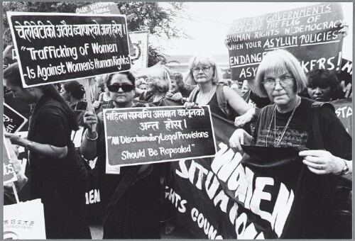 Protest tegen alle vormen van geweld  tegen vrouwen 1995