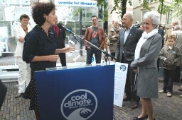 Lancering van Cool Climate door GroenLinks fractievoorzitter Tweede Kamer Femke Halsema (2e van links) 2007