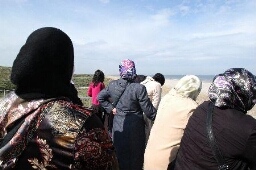 Cursisten van de Nederlandse les gaan naar Kijkduin om te zien hoe het strand verbreed was. 2010