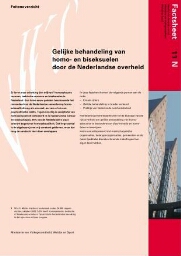 Gelijke behandeling van homo- en biseksuelen door de Nederlandse overheid