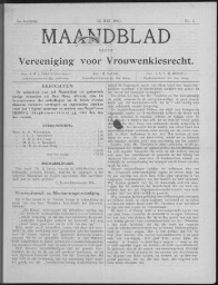 Maandblad van de Vereeniging voor Vrouwenkiesrecht  1901, jrg 5, no 5 [1901], 5