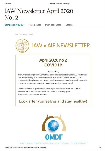 IAW newsletter [2020], 2 (April)