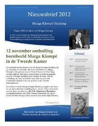Nieuwsbrief Marga Klompé Stichting [2012], september
