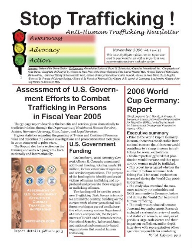Stop trafficking! Anti-human trafficking newsletter [2006], 11 (November)