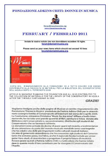 Fondazione Adkins Chiti [2011], February