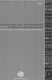 Advancing safe motherhood through human rights