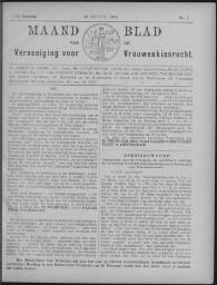 Maandblad van de Vereeniging voor Vrouwenkiesrecht  1914, jrg 18, no 1 [1914], 1