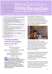 Stichting Bayanihan (Quarterly) Newsletter [2013],