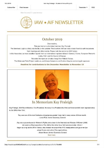 IAW newsletter [2019], 5 (October)
